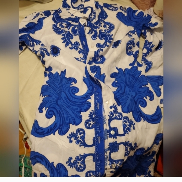 COPY - Elegant Blue and White Maxi Dress - Picture 2 of 3